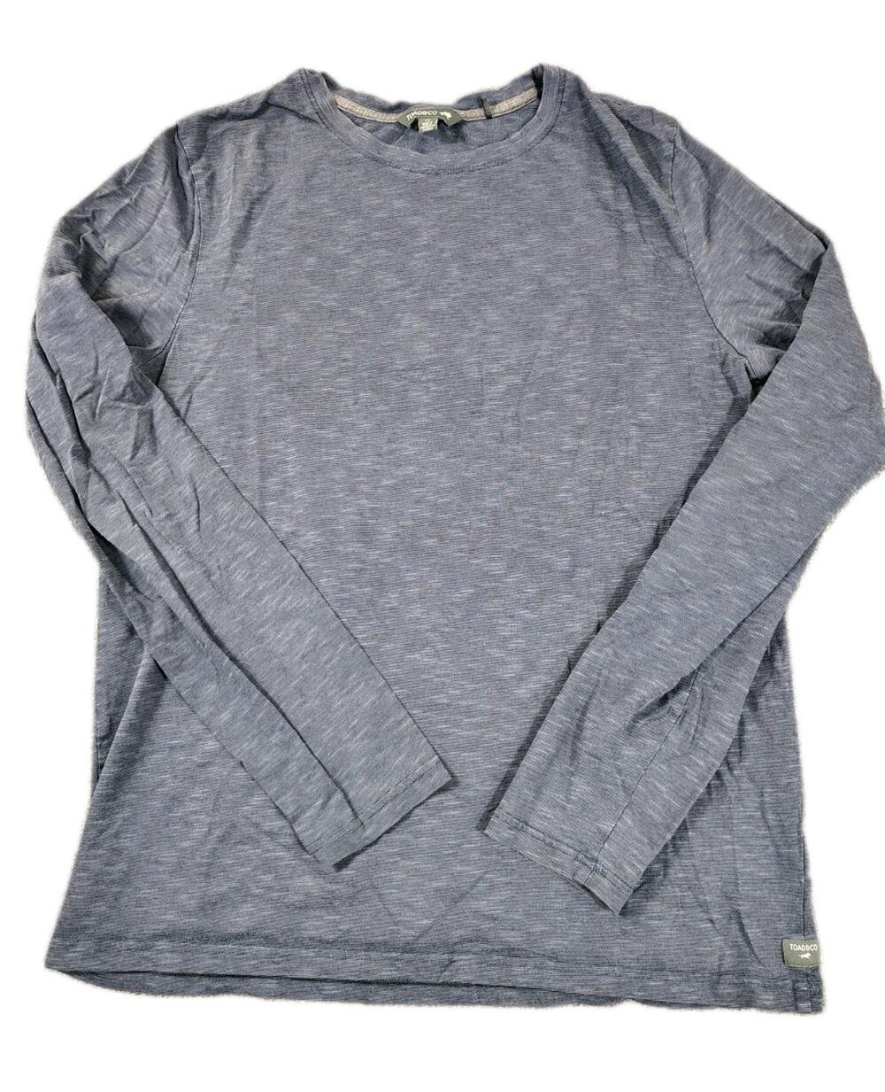 Toad & Co Long Sleeve T Shirt Men's M Blue Organic Cotton Minimalist Tee Classic
